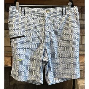 Mens TRUE FLIES Blue Plaid / Fish Shell Creek Board Swim Shorts Size XL *C1